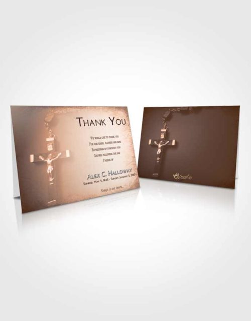 Funeral Thank You Card Template Vintage Love Rosary Love