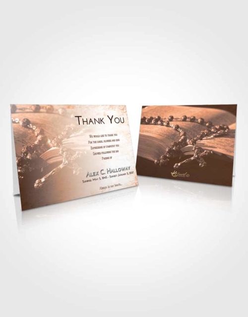 Funeral Thank You Card Template Vintage Love Rosary Prayer