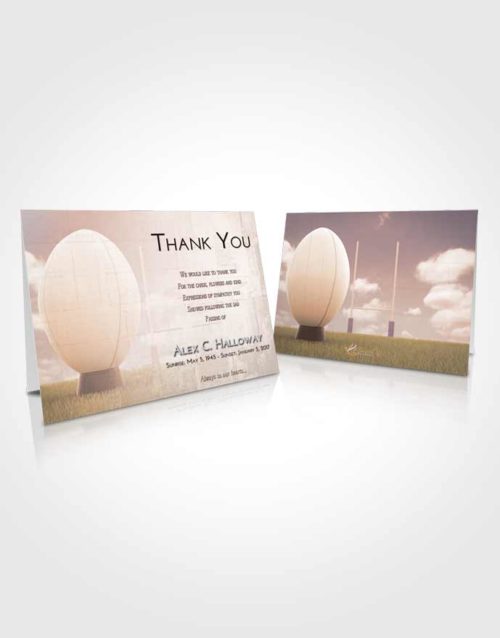 Funeral Thank You Card Template Vintage Love Rugby Honor