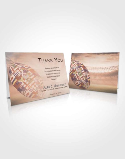 Funeral Thank You Card Template Vintage Love Rugby Passion