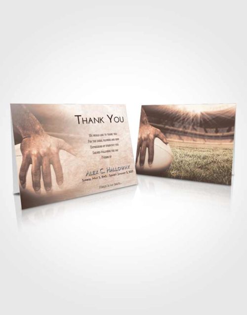 Funeral Thank You Card Template Vintage Love Rugby Surprise