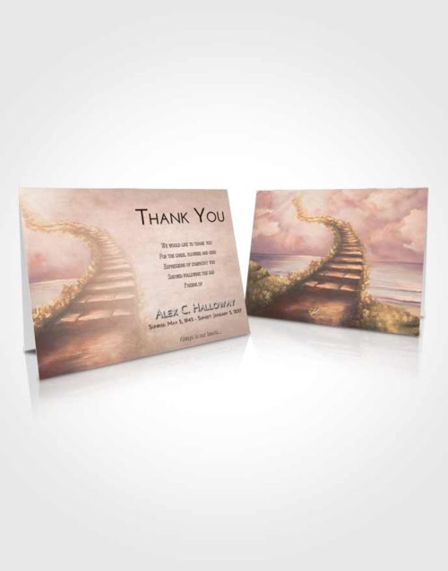 Funeral Thank You Card Template Vintage Love Stairway Above