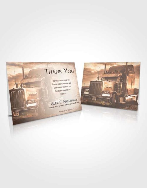 Funeral Thank You Card Template Vintage Love Trucker Drive
