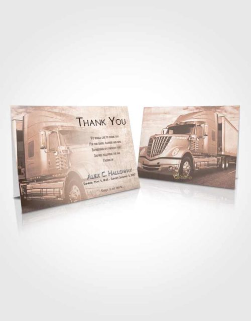 Funeral Thank You Card Template Vintage Love Trucker Hours