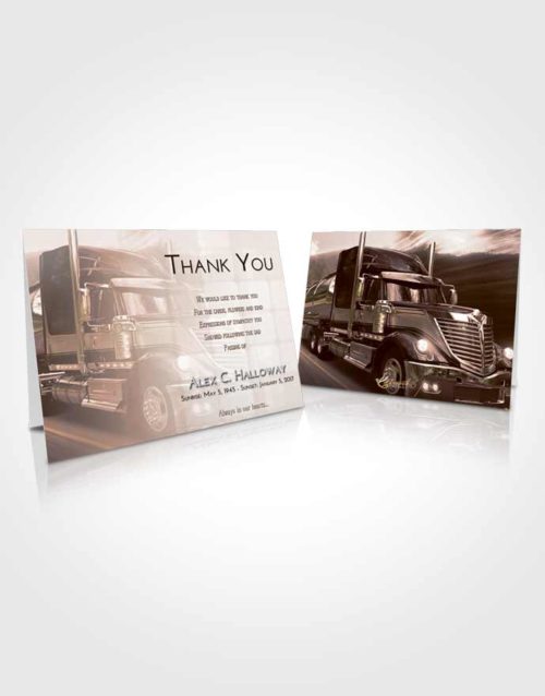 Funeral Thank You Card Template Vintage Love Trucker Life