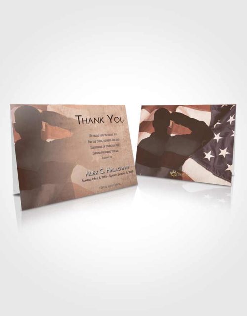 Funeral Thank You Card Template Vintage Love Veterans Honor