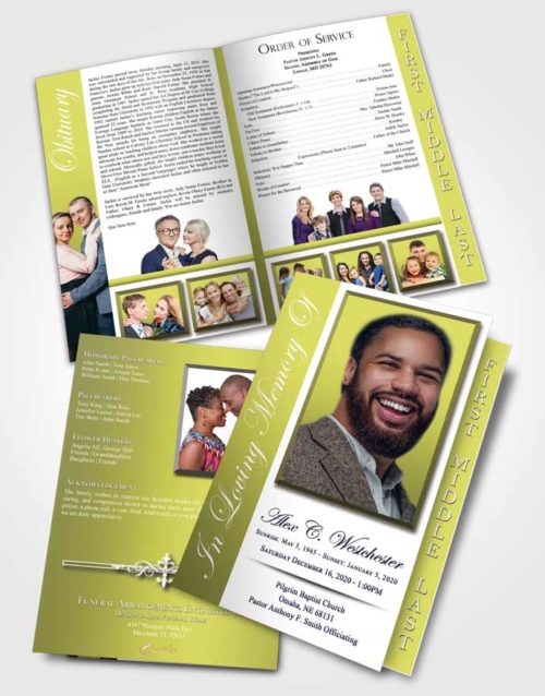 2 Page Graduated Step Fold Funeral Program Template Brochure Graceful Radiance