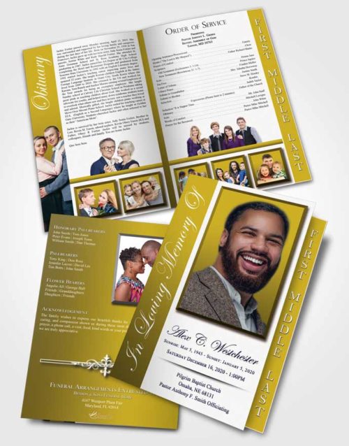 2 Page Graduated Step Fold Funeral Program Template Brochure Natural Radiance