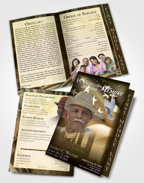 2 Page Graduated Step Fold Funeral Program Template Brochure Pacific American Dream