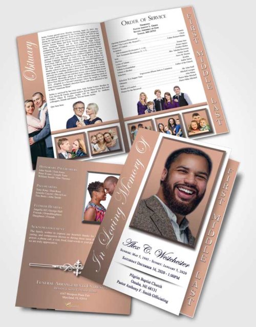 2 Page Graduated Step Fold Funeral Program Template Brochure Sweet Radiance