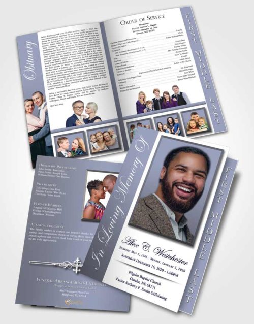 2 Page Graduated Step Fold Funeral Program Template Brochure Tender Radiance