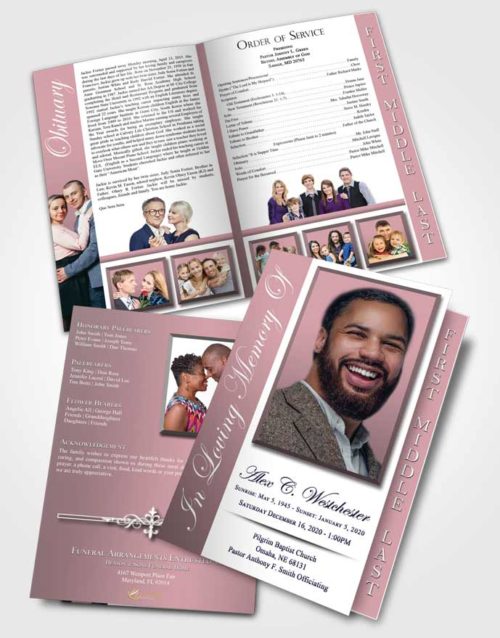 2 Page Graduated Step Fold Funeral Program Template Brochure Vivid Radiance