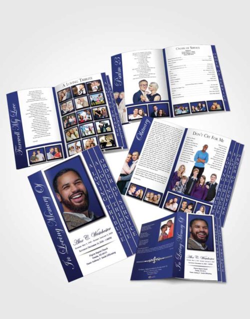 4 Page Grad Obituary Template Brochure Afternoon Radiance