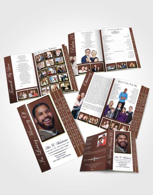 4 Page Grad Obituary Template Brochure Composed Radiance