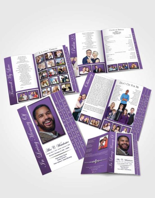 4 Page Grad Obituary Template Brochure Dazzling Radiance