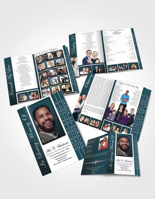 4 Page Grad Obituary Template Brochure Gentle Radiance