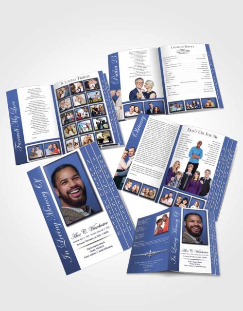 4 Page Grad Obituary Template Brochure Shining Radiance