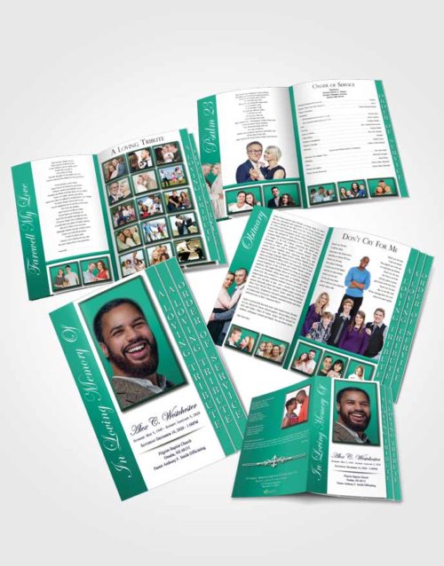 4 Page Grad Obituary Template Brochure Simple Radiance