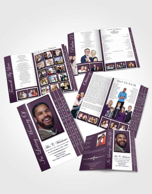 4 Page Grad Obituary Template Brochure Soft Radiance