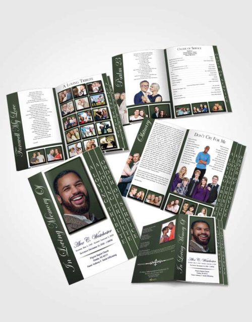 4 Page Grad Obituary Template Brochure Spring Radiance