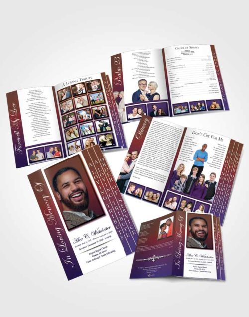4 Page Grad Obituary Template Brochure Steady Radiance