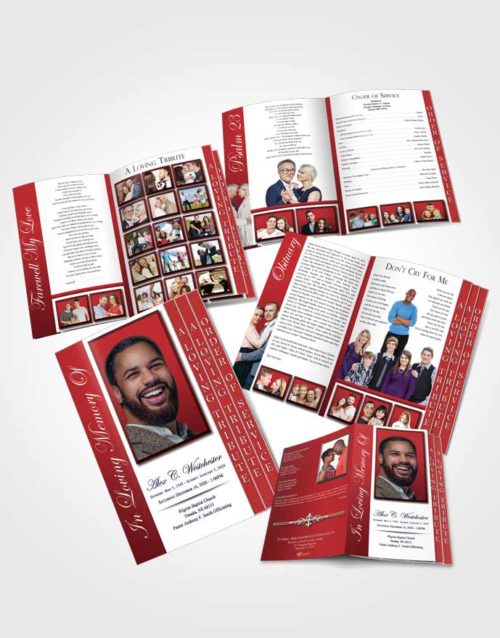 4 Page Grad Obituary Template Brochure Summer Radiance