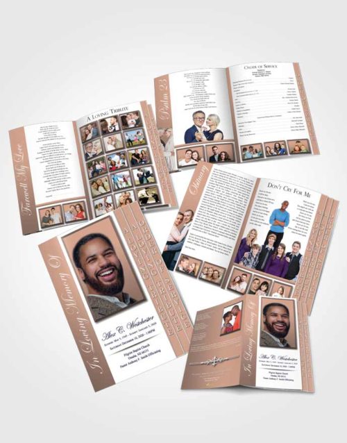 4 Page Grad Obituary Template Brochure Sweet Radiance
