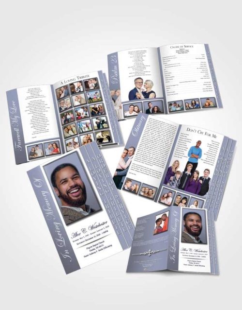 4 Page Grad Obituary Template Brochure Tender Radiance