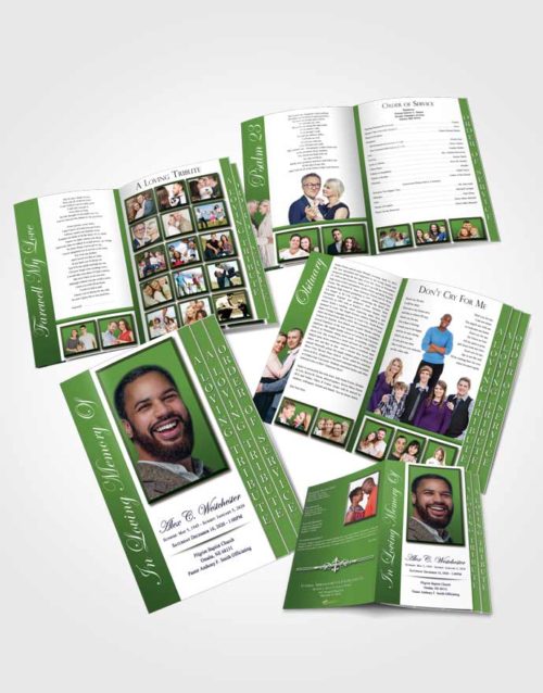 4 Page Grad Obituary Template Brochure Tranquil Radiance