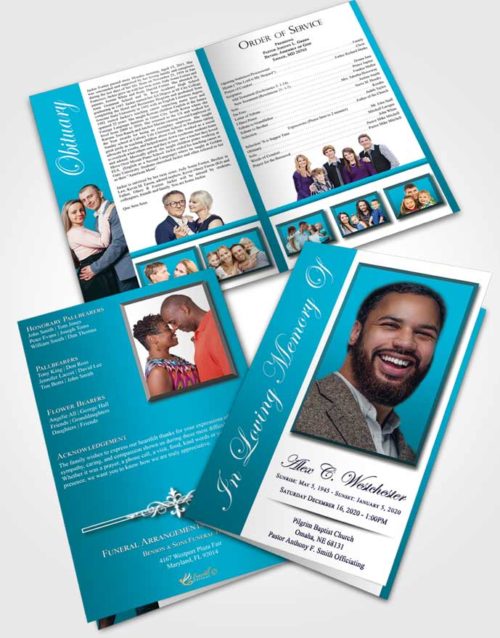 Bifold Order Of Service Obituary Template Brochure Ambient Radiance