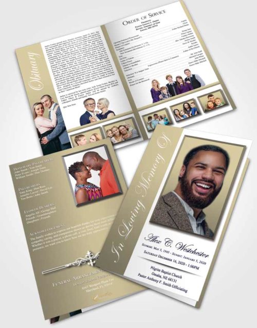 Bifold Order Of Service Obituary Template Brochure Collected Radiance