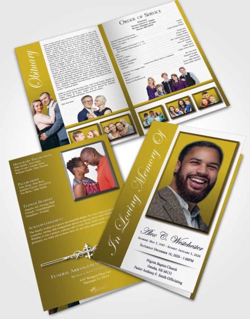 Bifold Order Of Service Obituary Template Brochure Natural Radiance