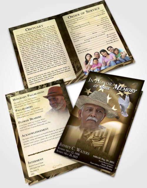 Bifold Order Of Service Obituary Template Brochure Pacific American Dream
