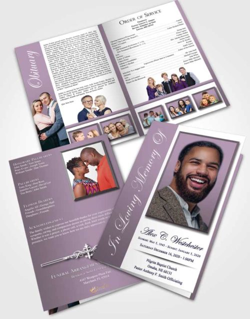 Bifold Order Of Service Obituary Template Brochure Quiet Radiance