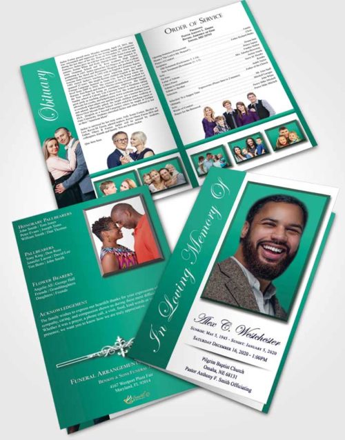 Bifold Order Of Service Obituary Template Brochure Simple Radiance