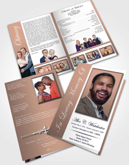 Bifold Order Of Service Obituary Template Brochure Sweet Radiance