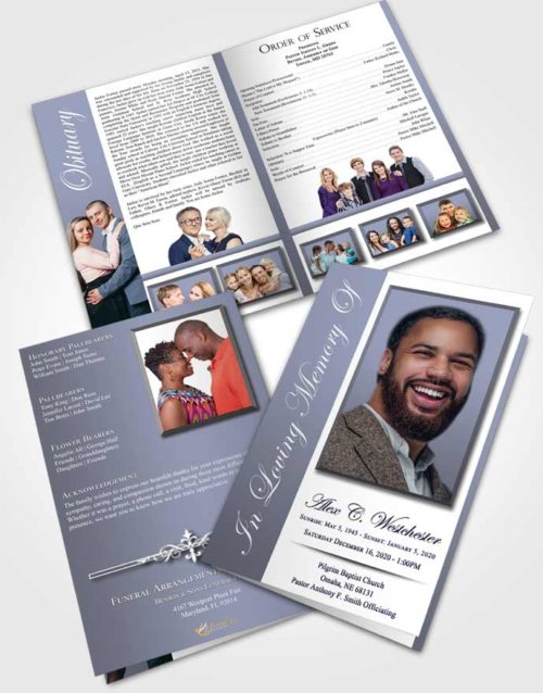 Bifold Order Of Service Obituary Template Brochure Tender Radiance