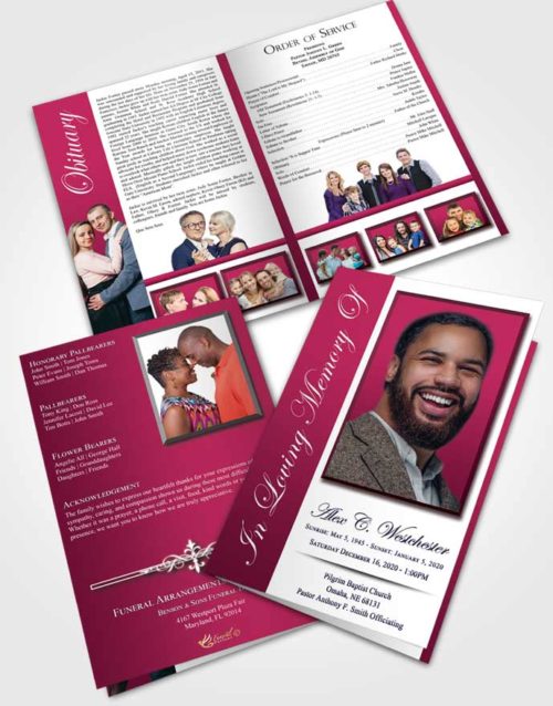 Bifold Order Of Service Obituary Template Brochure Wholesome Radiance