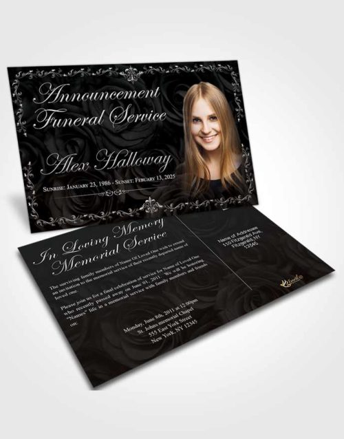Funeral Announcement Card Template Beautiful Afternoon Royal Rose