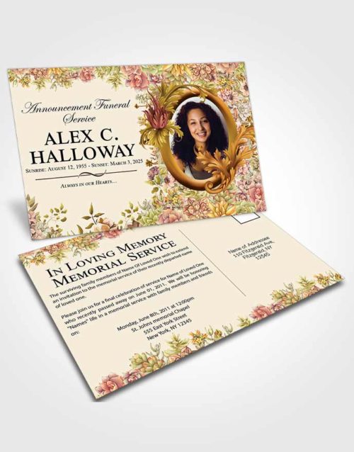 Funeral Announcement Card Template Beautiful Afternoon Succulents