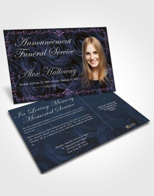Funeral Announcement Card Template Brilliant Afternoon Royal Rose