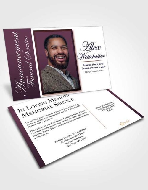 Funeral Announcement Card Template Calm Radiance