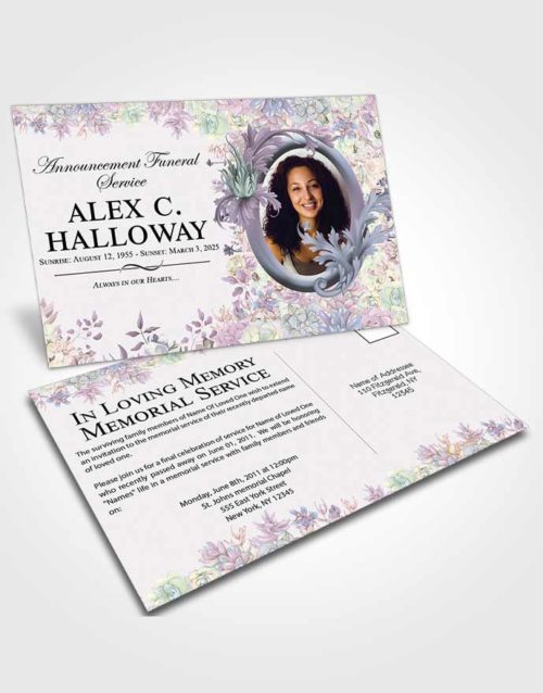 Funeral Announcement Card Template Collected Afternoon Succulents