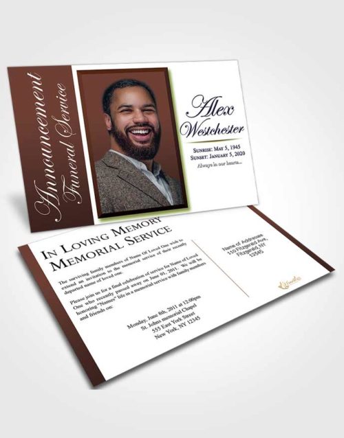 Funeral Announcement Card Template Composed Radiance