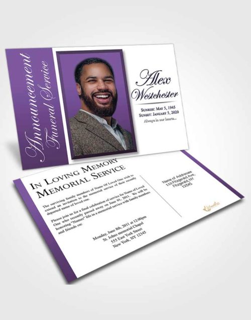 Funeral Announcement Card Template Dazzling Radiance