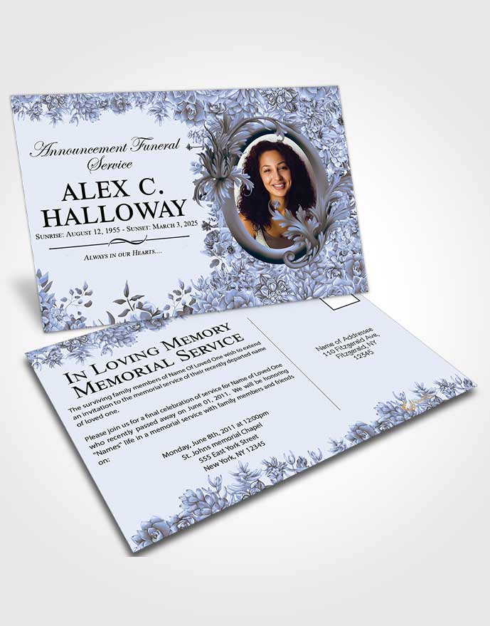 Funeral Announcement Card Template Exclusive Afternoon Succulents