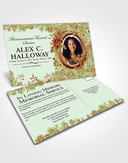 Funeral Announcement Card Template Generous Afternoon Succulents