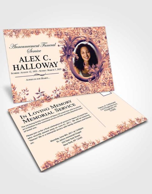 Funeral Announcement Card Template Gentle Afternoon Succulents