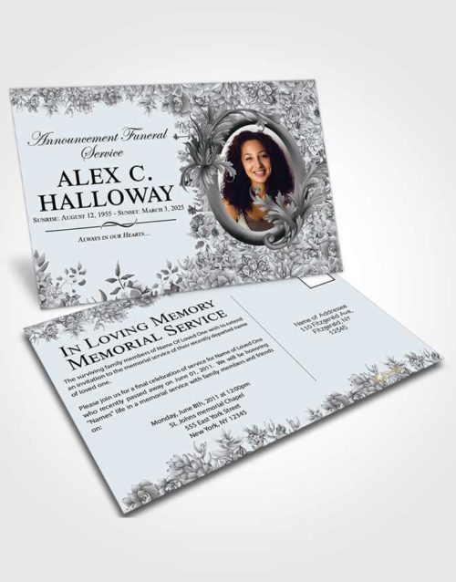 Funeral Announcement Card Template Graceful Afternoon Succulents