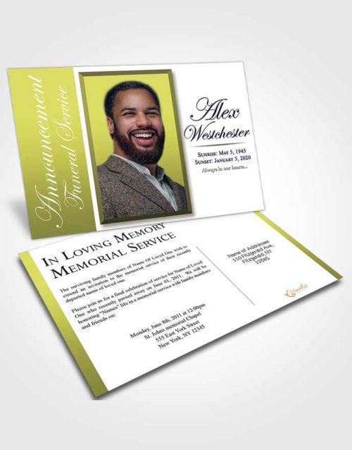 Funeral Announcement Card Template Graceful Radiance